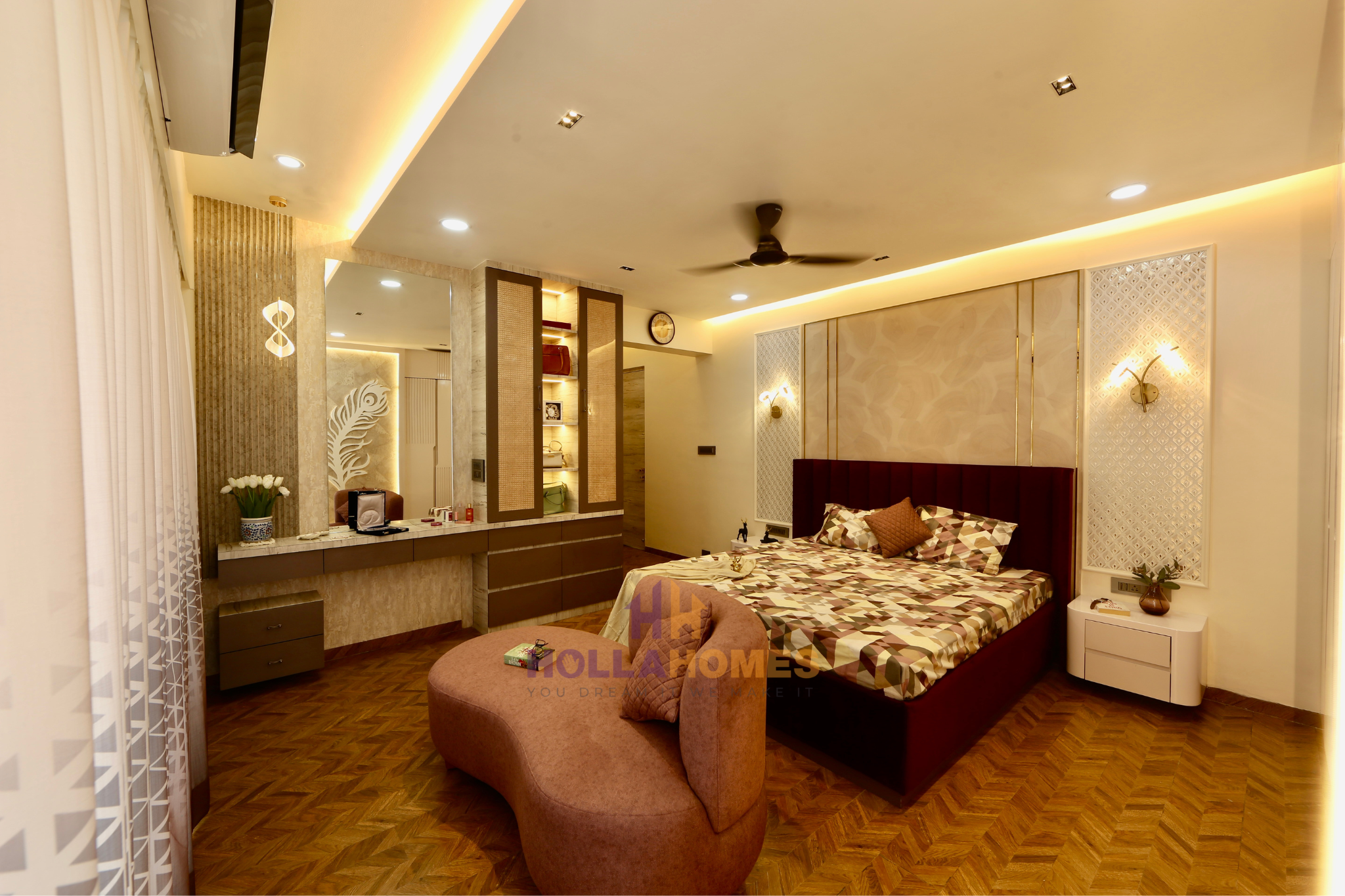 High-end luxury penthouse living room with modern furniture and floor-to-ceiling windows